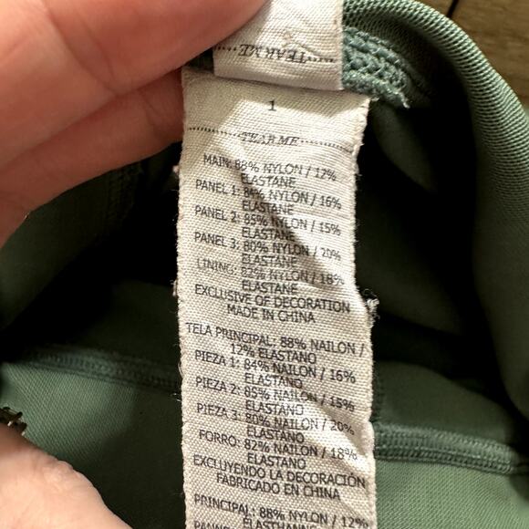 Lorna Jane Alexa Core Green High Waisted Perforated & Mesh Athletic Leggings - Picture 11 of 11